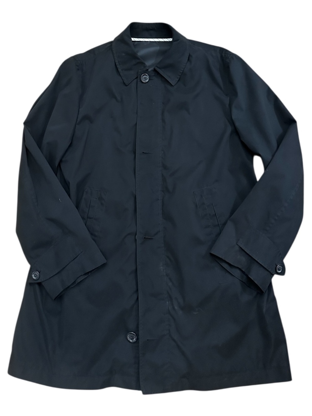 Canali Men's Black Raincoat with Classic Collar